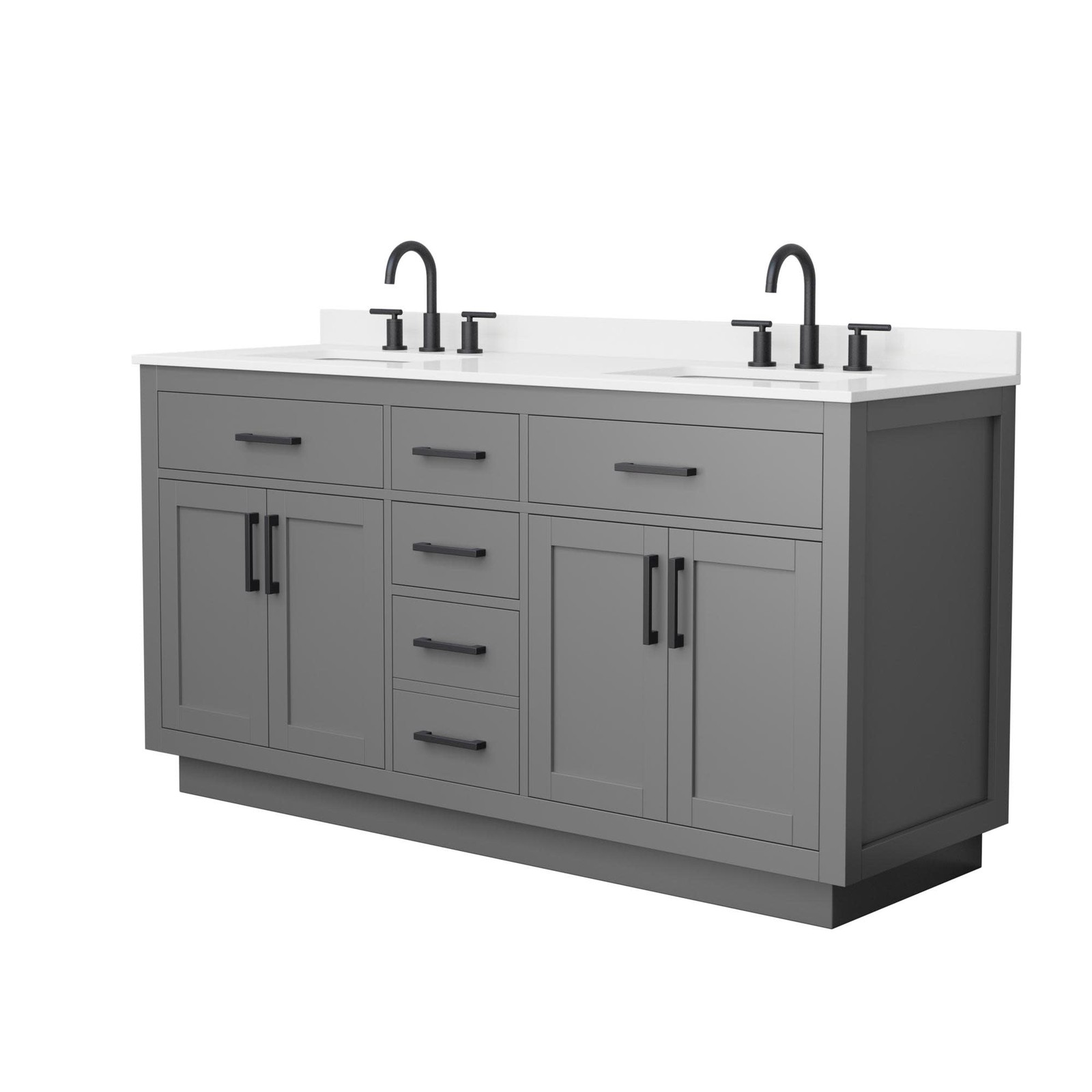 Wyndham Collection WCG262666D-QTZ-US3MXX Beckett TK 66″ – White / White Quartz