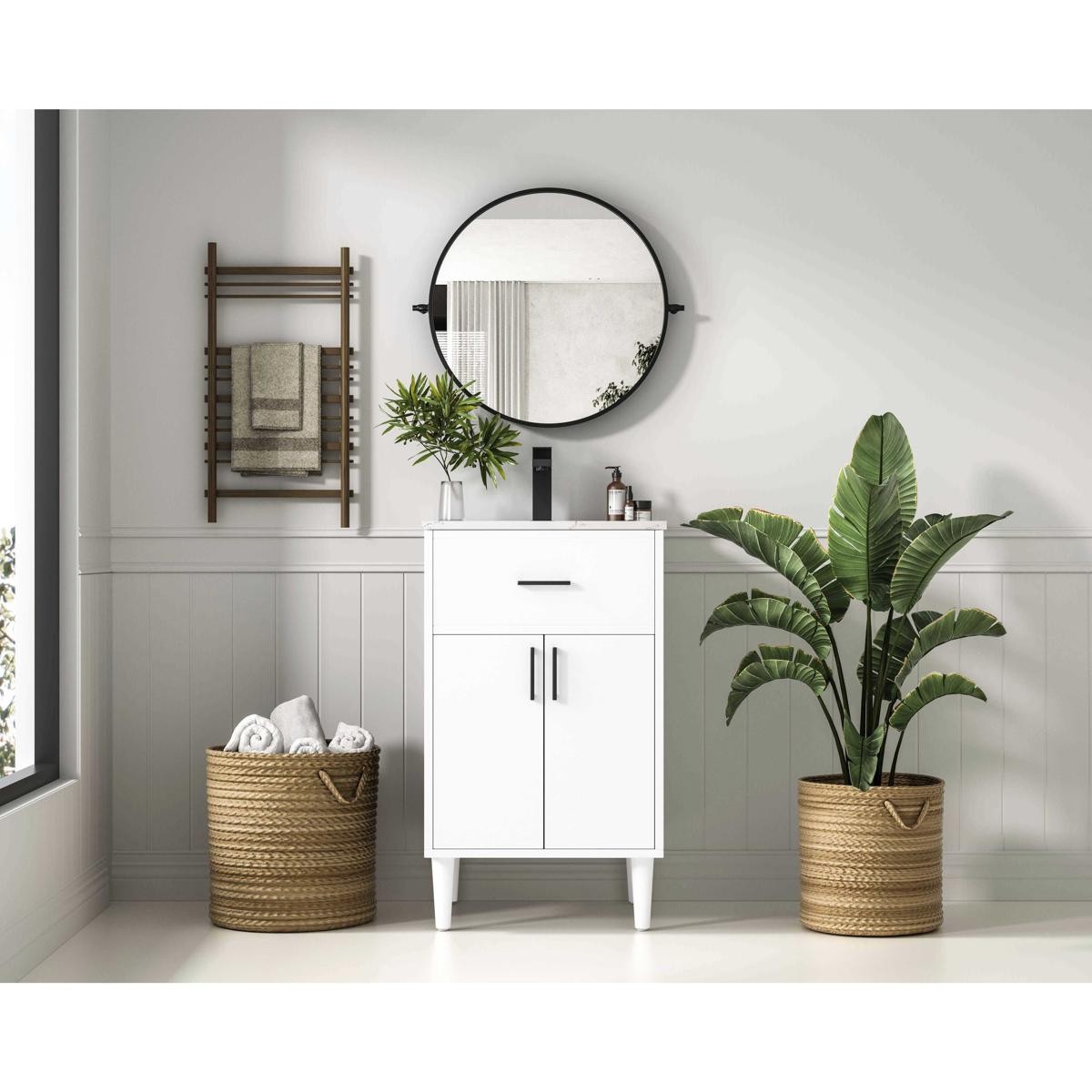 Elegant Lighting VF25020MWH Chandler 20 X 34 inch White Bathroom Vanity Cabinet