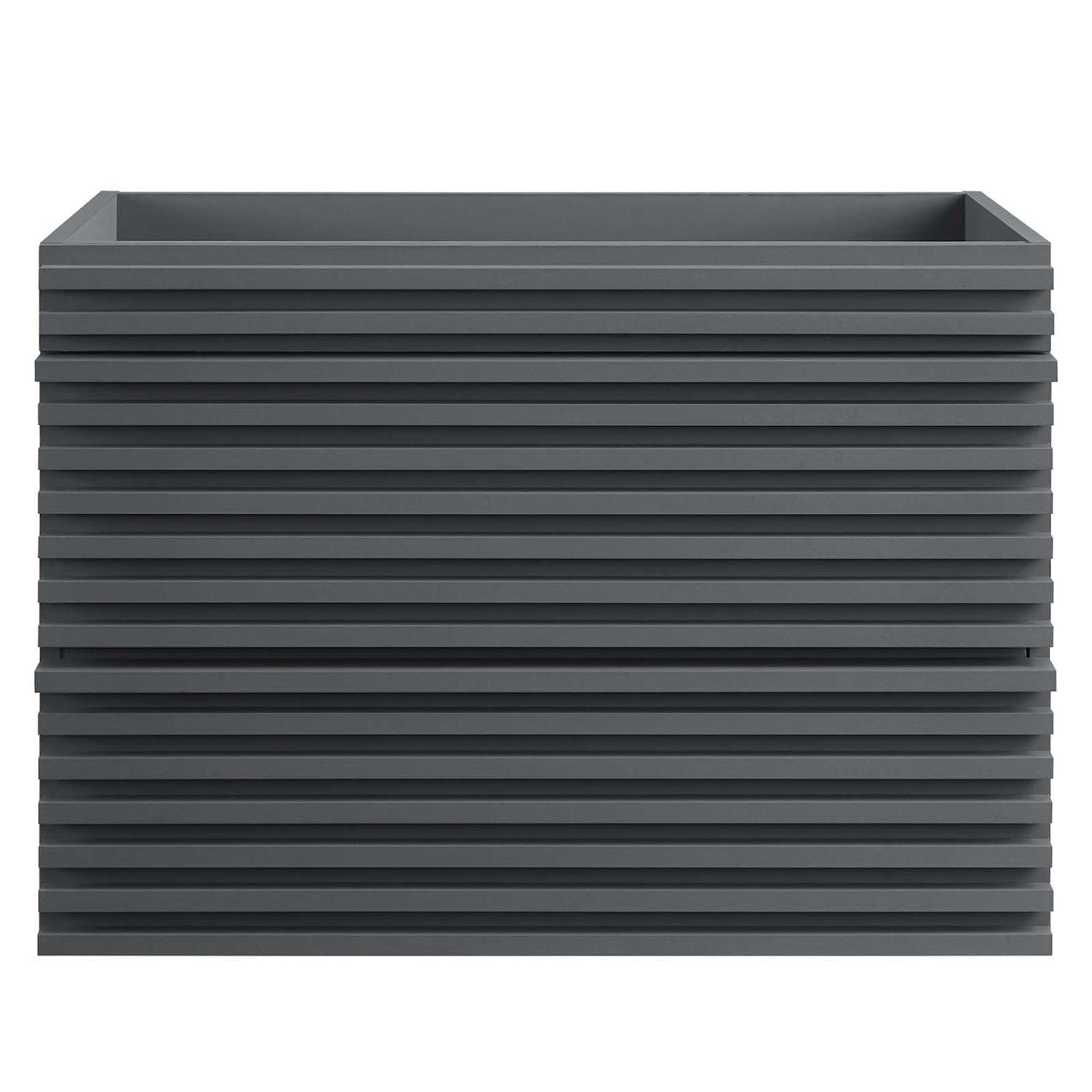 Modway Render 29″ MDF Wood Wall-Mount Bathroom Vanity Cabinet in Gray