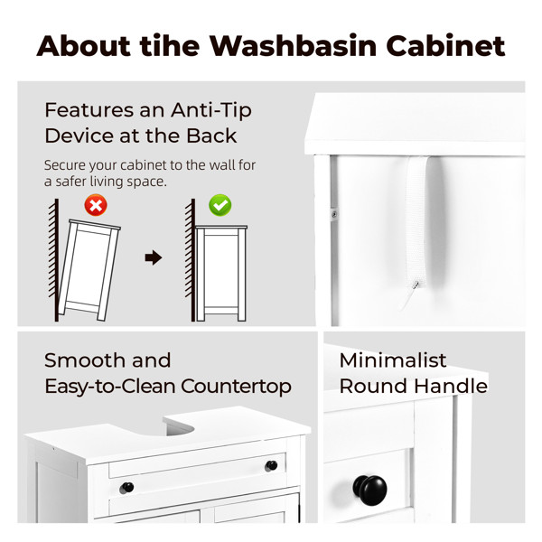 Freestanding Bathroom Under Sink Cabinet White For Bathroom Laundry Room