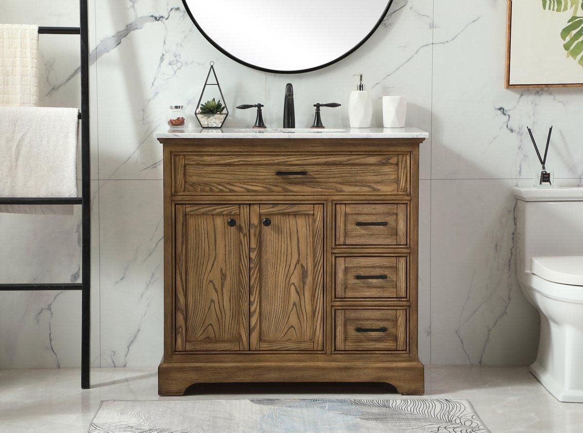 Elegant Lighting VF15036WH Americana 36″ – Natural Wood