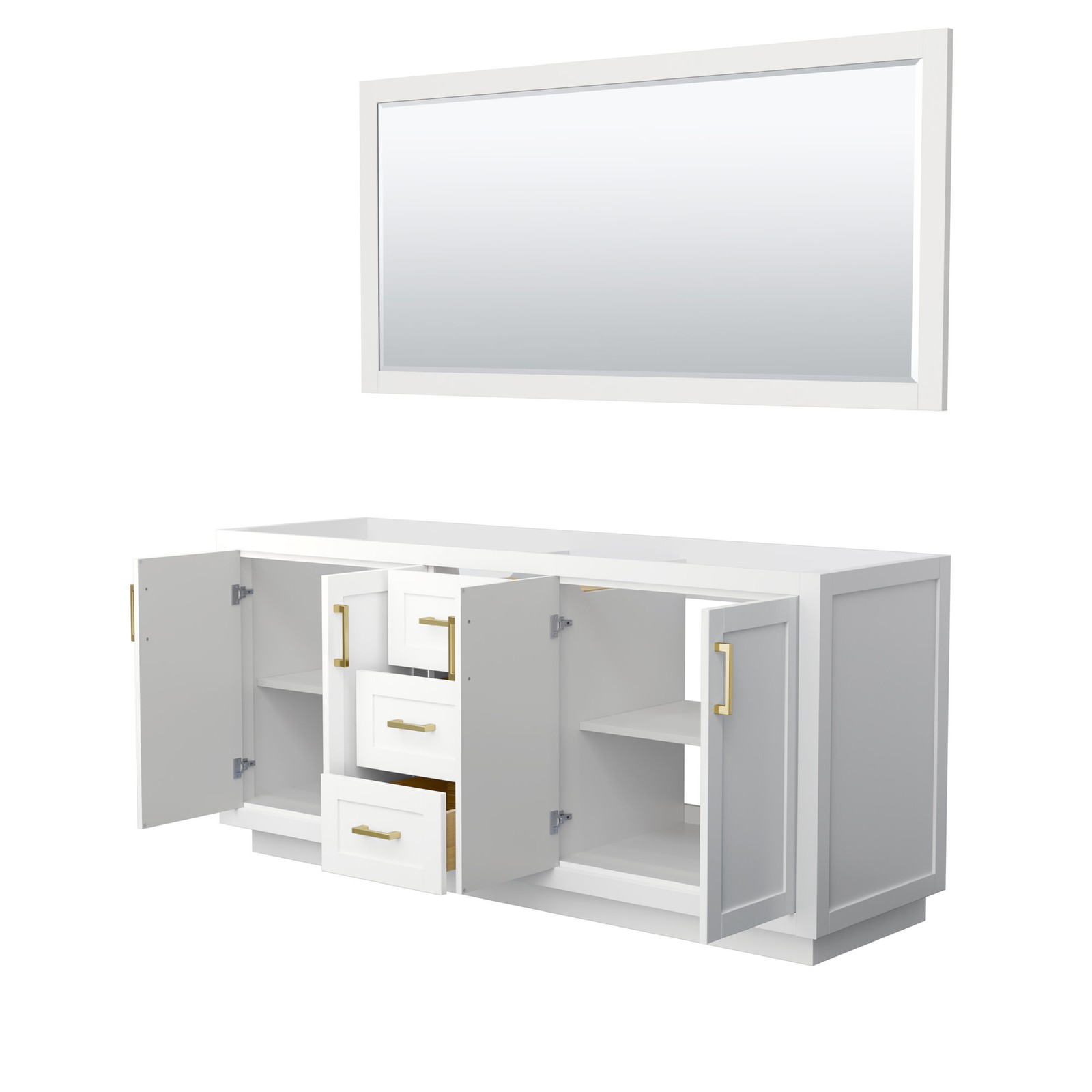 Wyndham Collection WCF2929-72D-CX-M70 Miranda 71″ Double – White / Brushed Gold