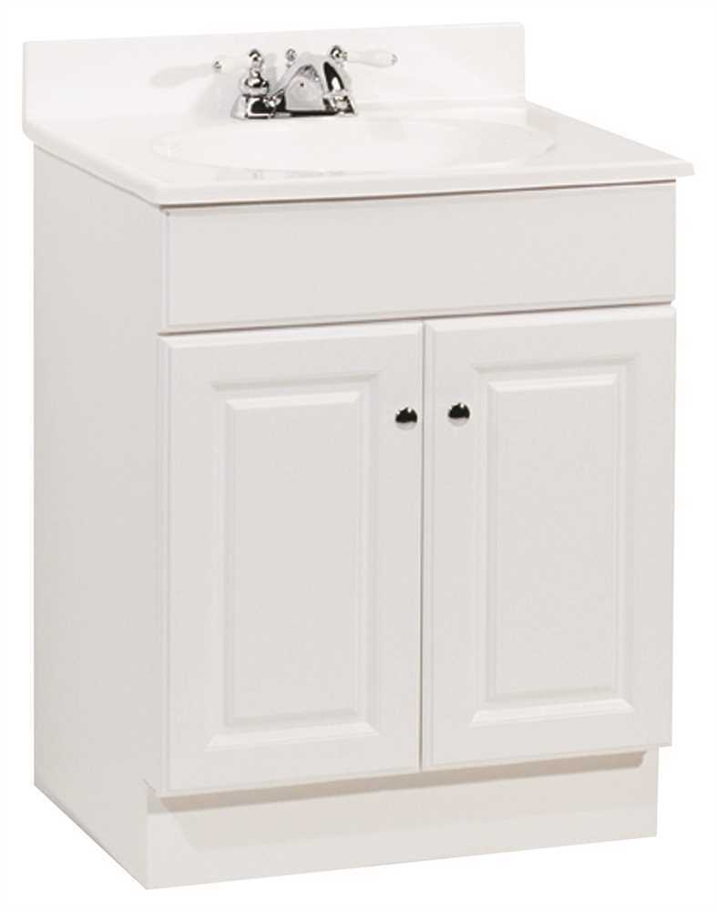 Richmond 24 in. White Bathroom Vanity Cabinet With Cultured Marble Top 2 Door