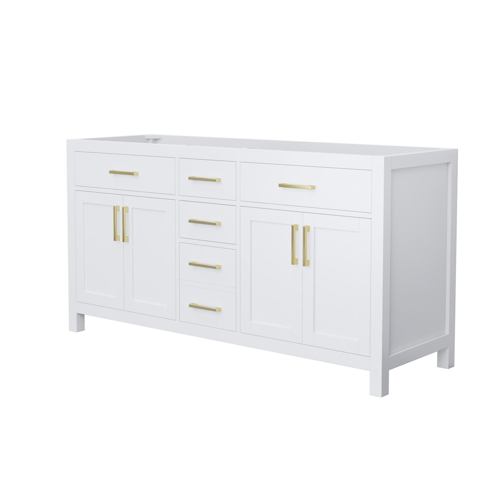 Wyndham Collection WCG242466D-CX-MXX Beckett 65″ Double – White / Brushed Gold