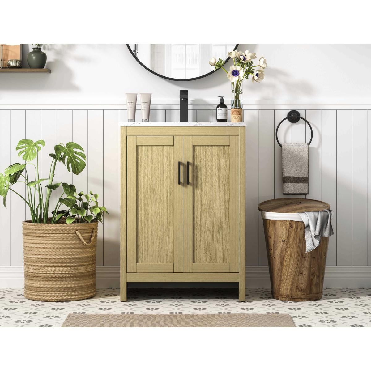 Elegant Lighting VF25124MHB Finnley Vanity Honey Brown