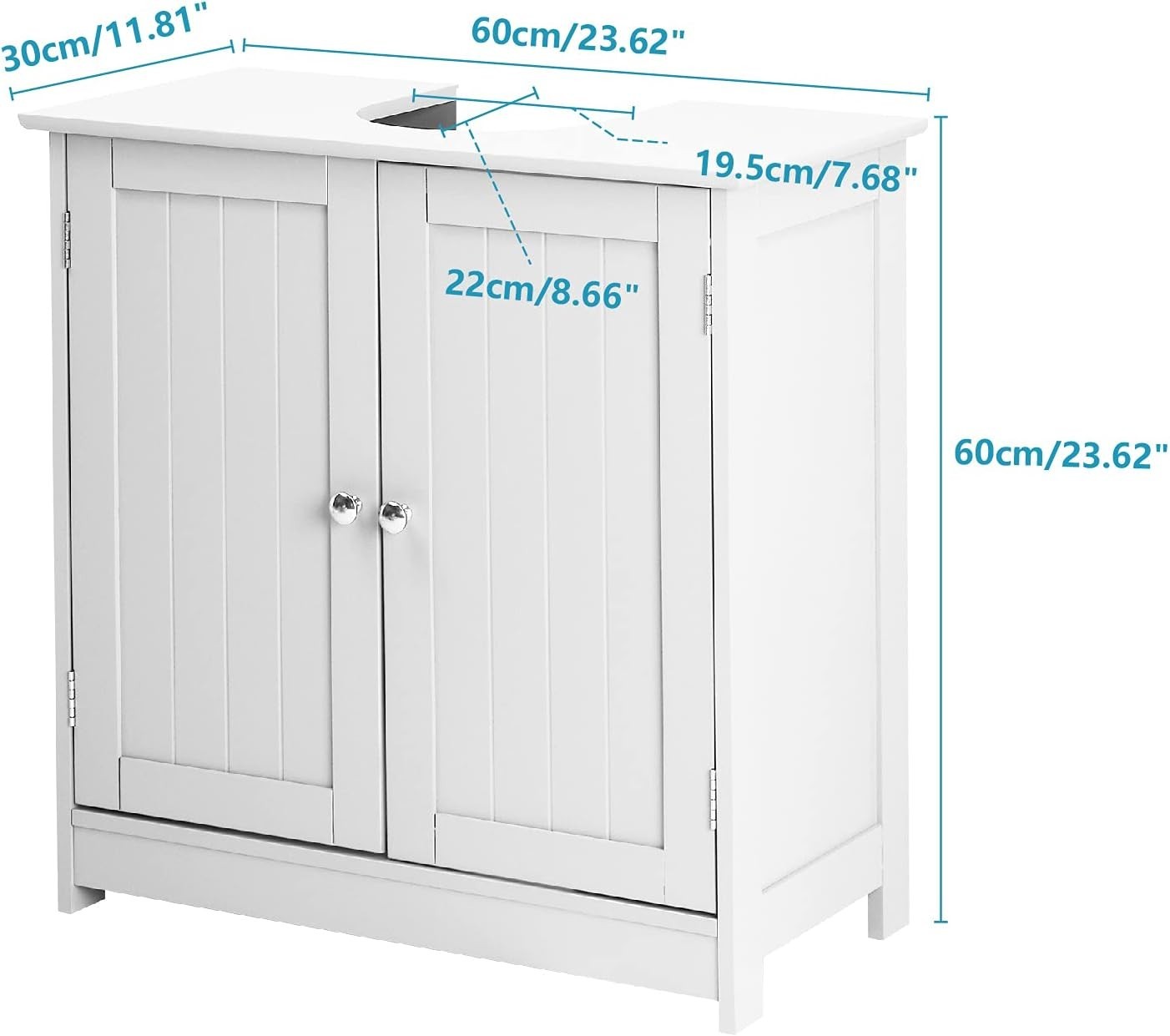 Stylish Under Sink Cabinet with Adjustable Shelves – Easy Assembly for Bathrooms