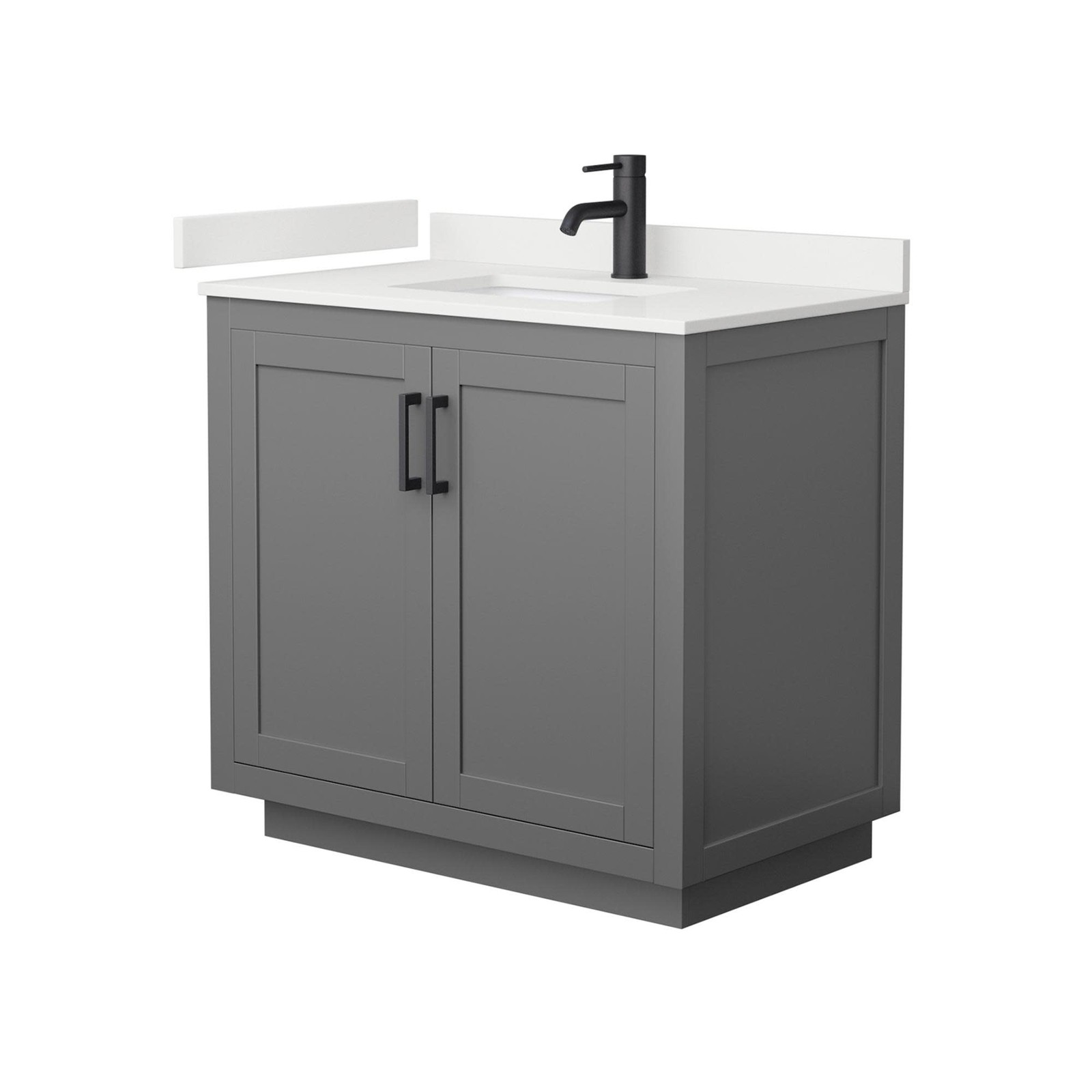 Wyndham Collection WCF292936S-QTZ-UNSMXX Miranda 36″ – Dark Gray / Giotto Quartz
