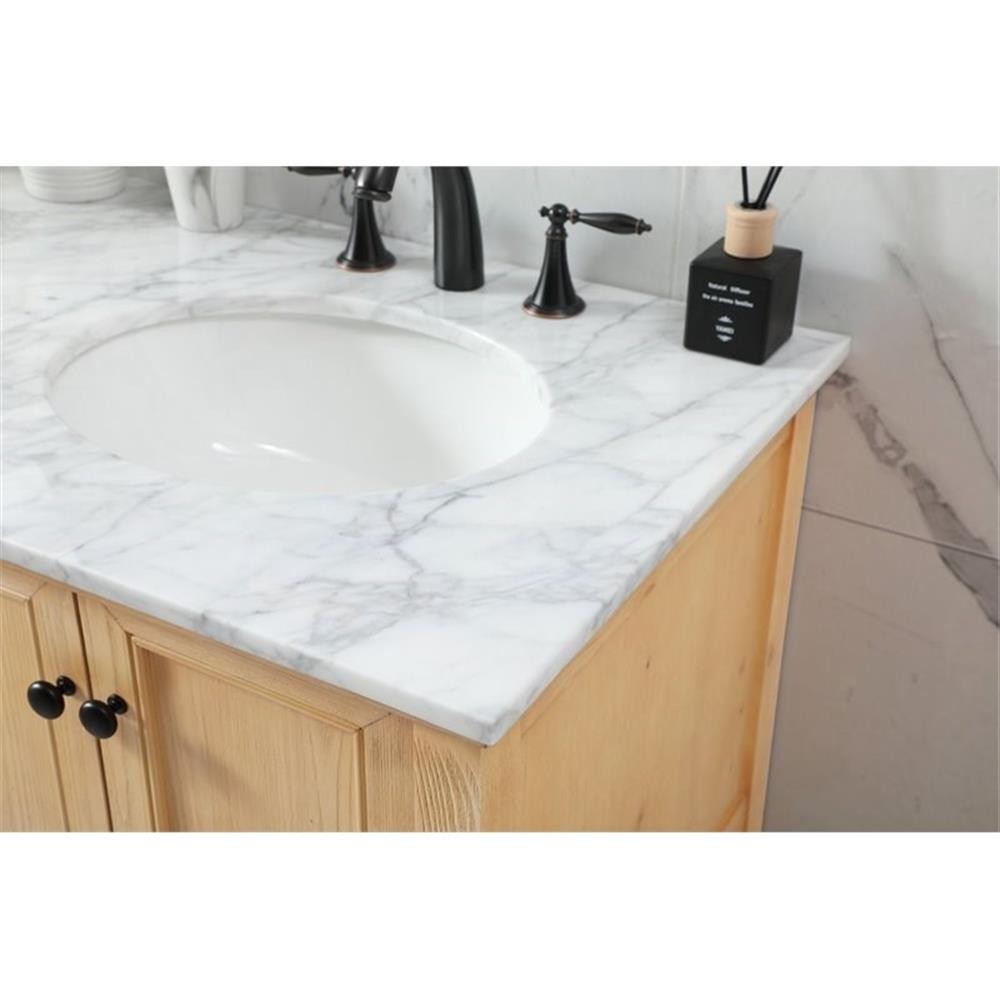 Elegant Decor Metropolis 60″ Aluminum MDF Double Bathroom Vanity in Natural Wood