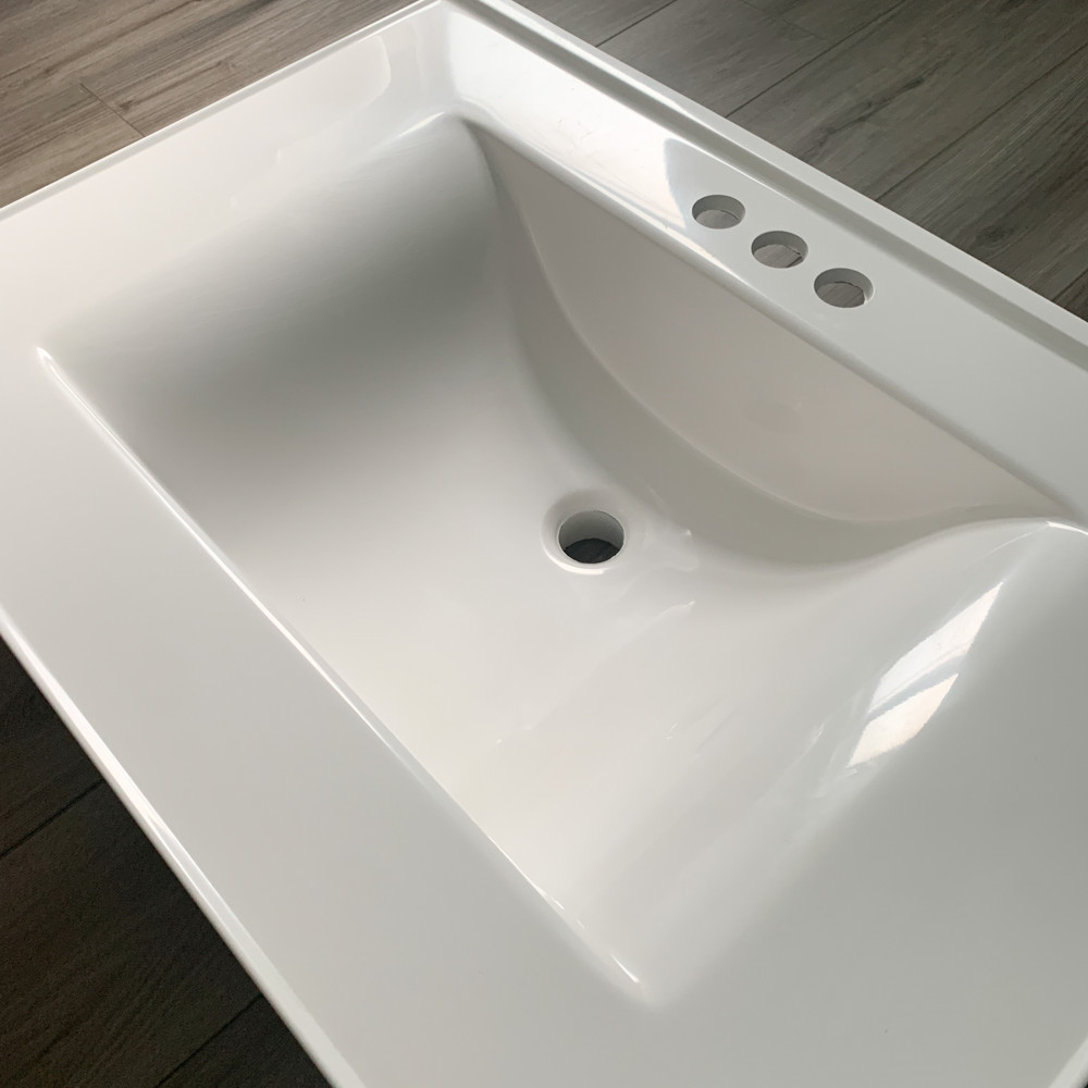 White Vanity Sink Top – 31″ x 22″ Solid White • RSI Home Products WV213-3X