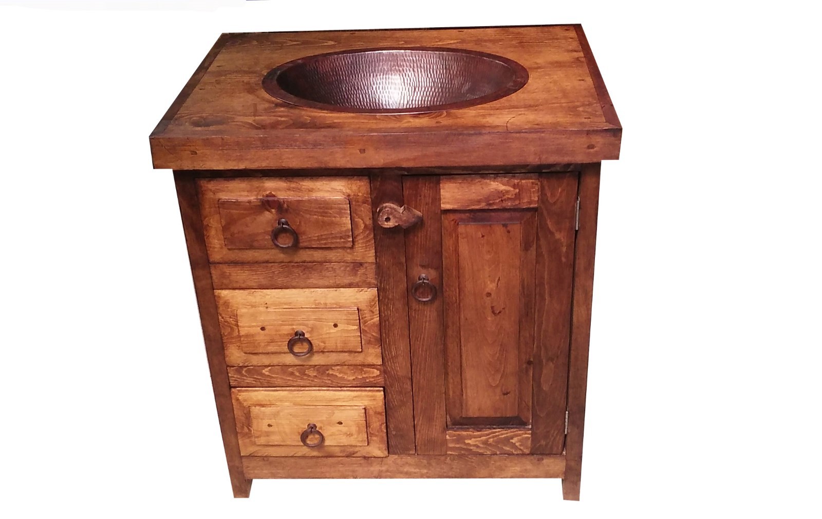 Galveston Rustic Reclaimed Wood Turquoise Bathroom Vanity / furniture
