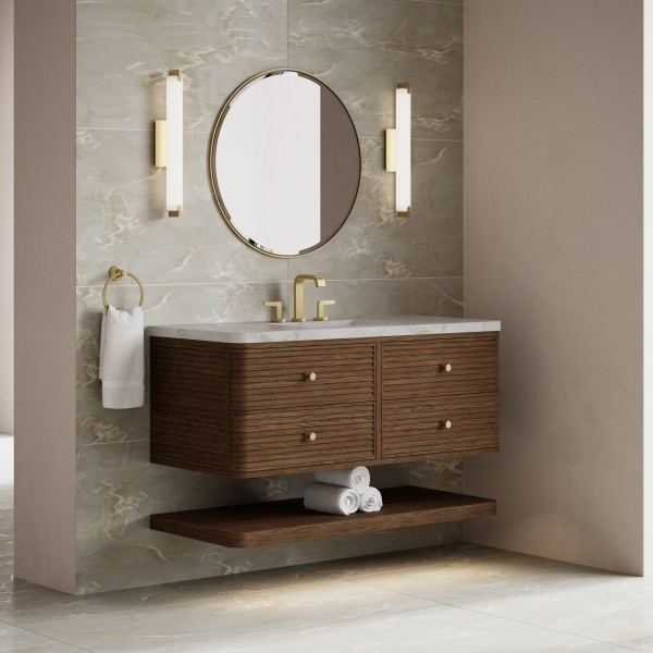 48″ James Martin Allamari D640-V48-SBL-WVSL Vanity Cabinet Silver Silestone Top