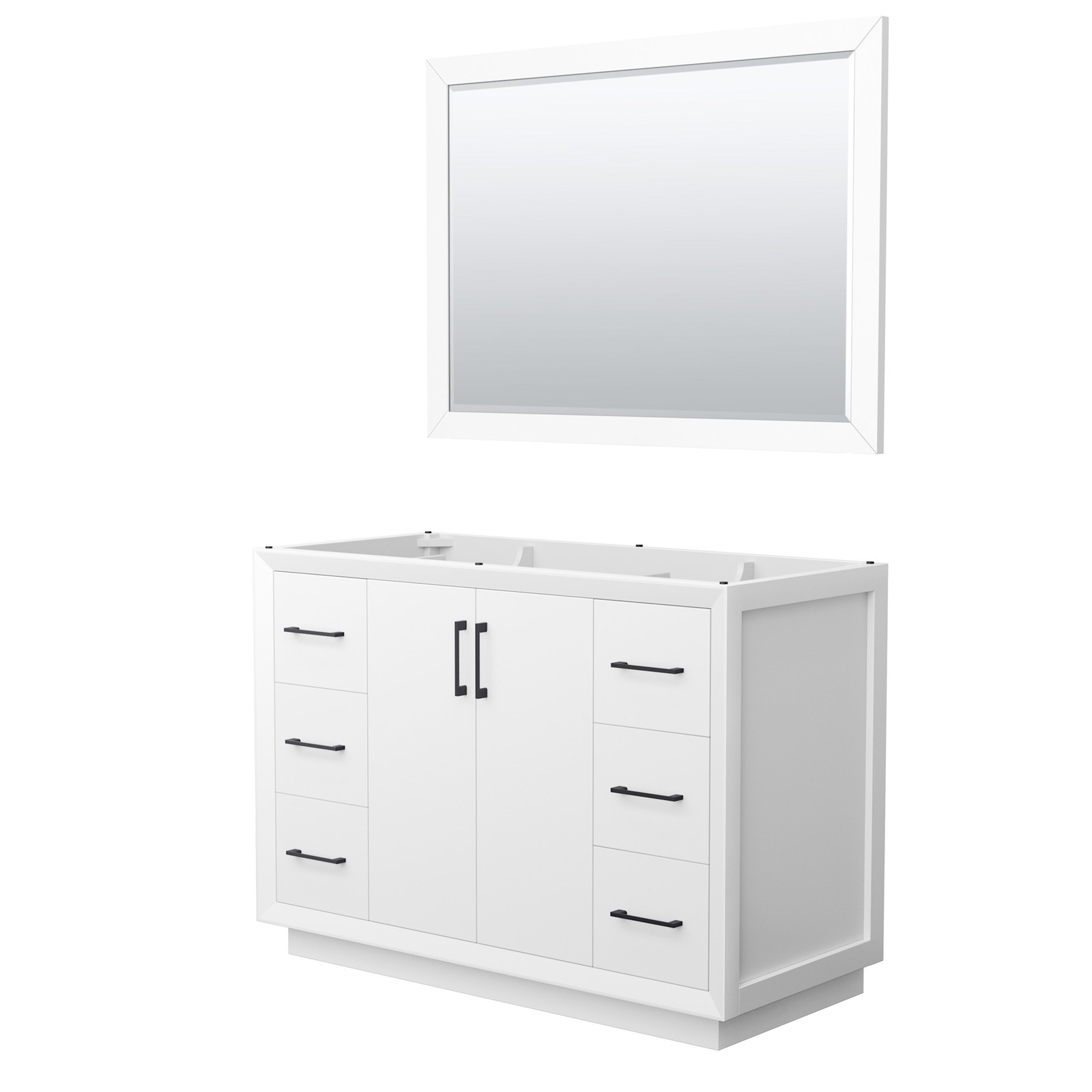 Wyndham Collection WCF414148S-CXSXX-M46 Strada 47″ Single – White / Matte Black