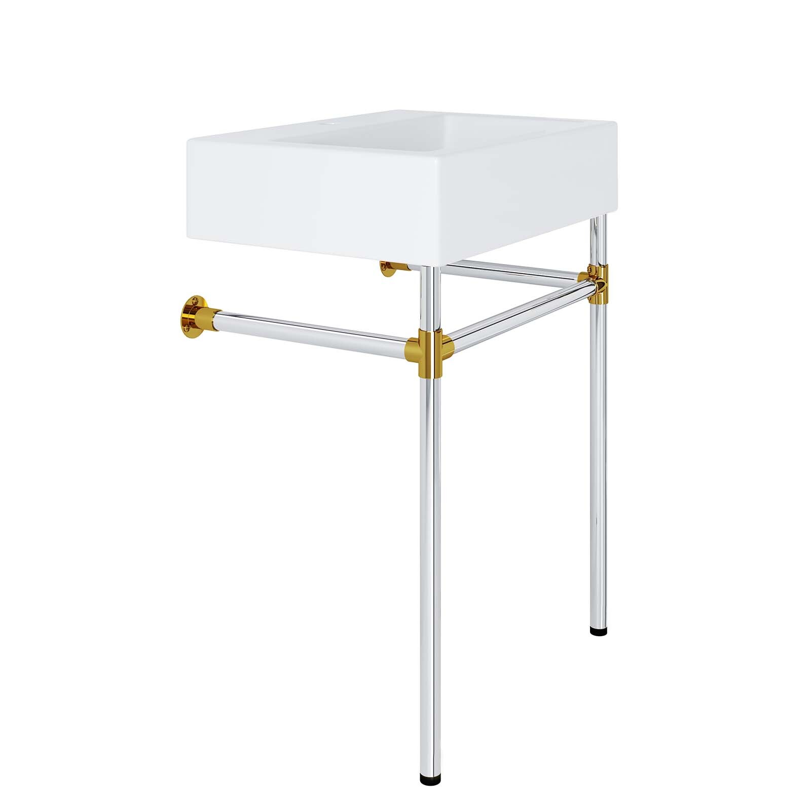 Modway Redeem 24″ Wall-Mount Silver Stainless Steel Bathroom Vanity