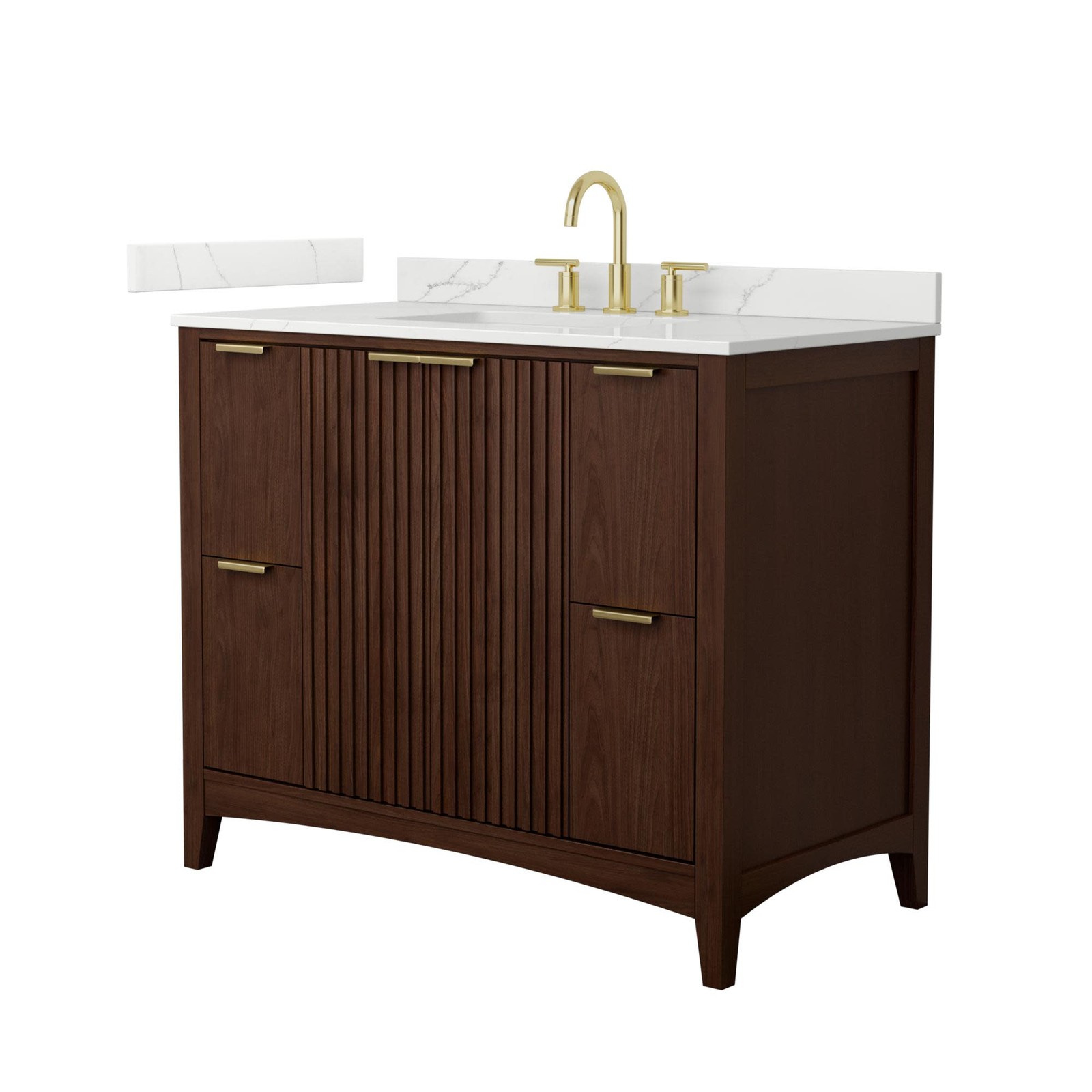 Wyndham Collection WCF9191-42S-QTZ-US3MXX Palmilla 42″ – Dark Walnut / Giotto