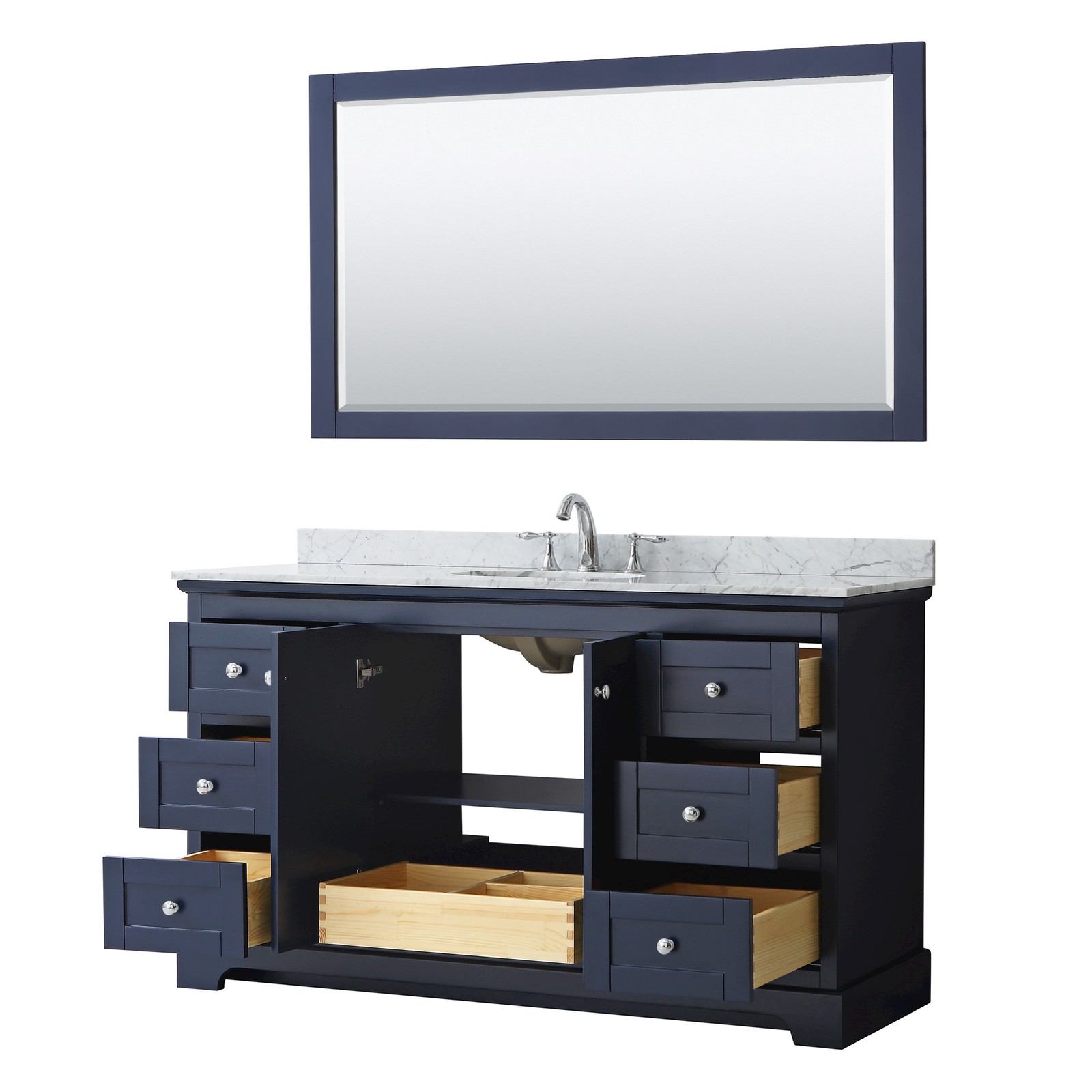 Wyndham Collection WCV232360SCMUNOM58 Avery 60″ – Dark Gray / White Carrara