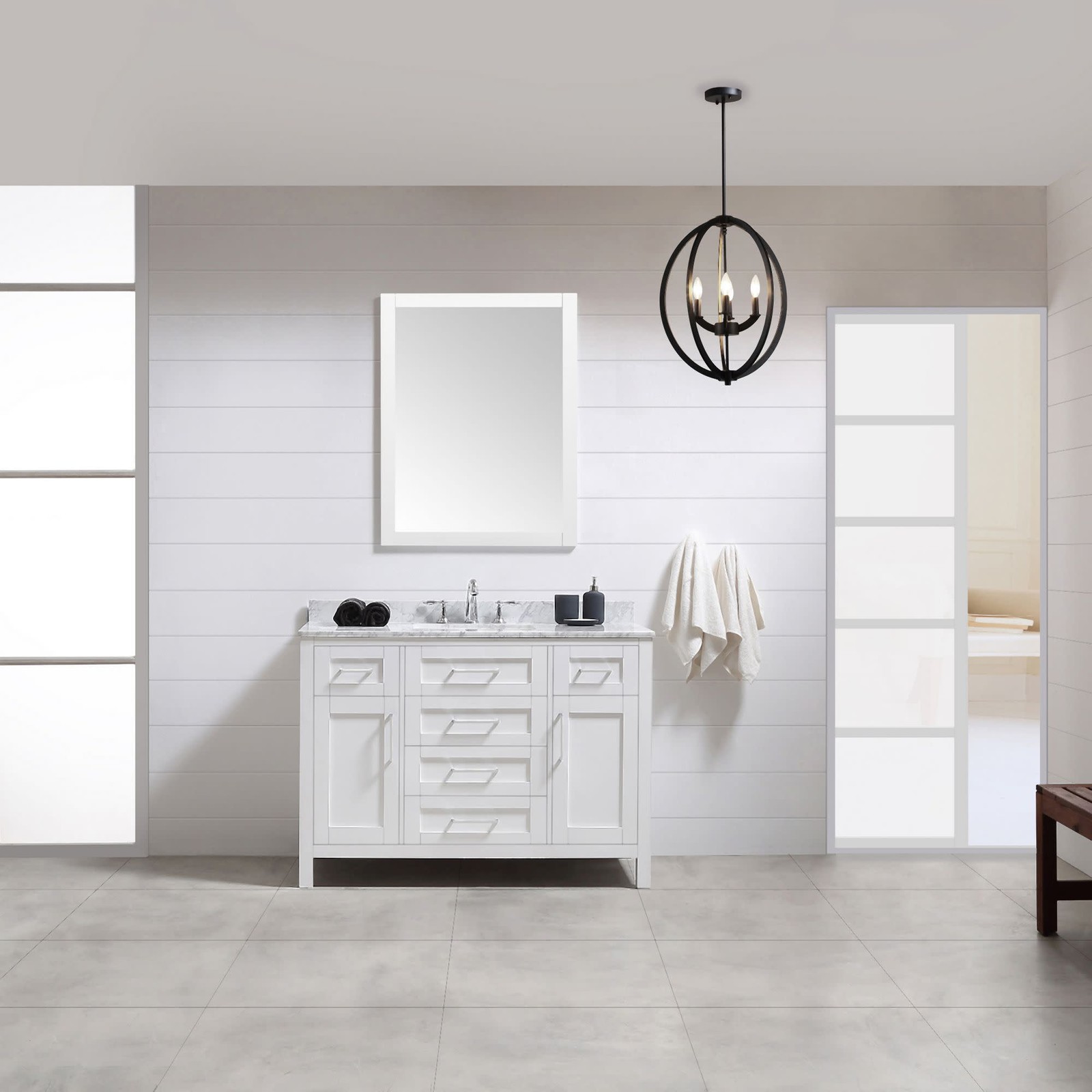 Miseno MV-TAHO48-15VKC Tahoe 48″ – White / White Carrara Marble