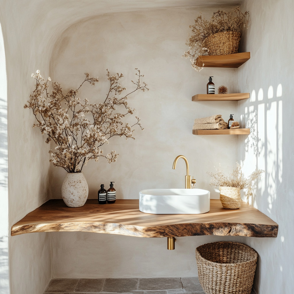 Floating Bathroom Vanity Wood Wall Mounted Vanity Rustic Modern Bathroom Cabinet