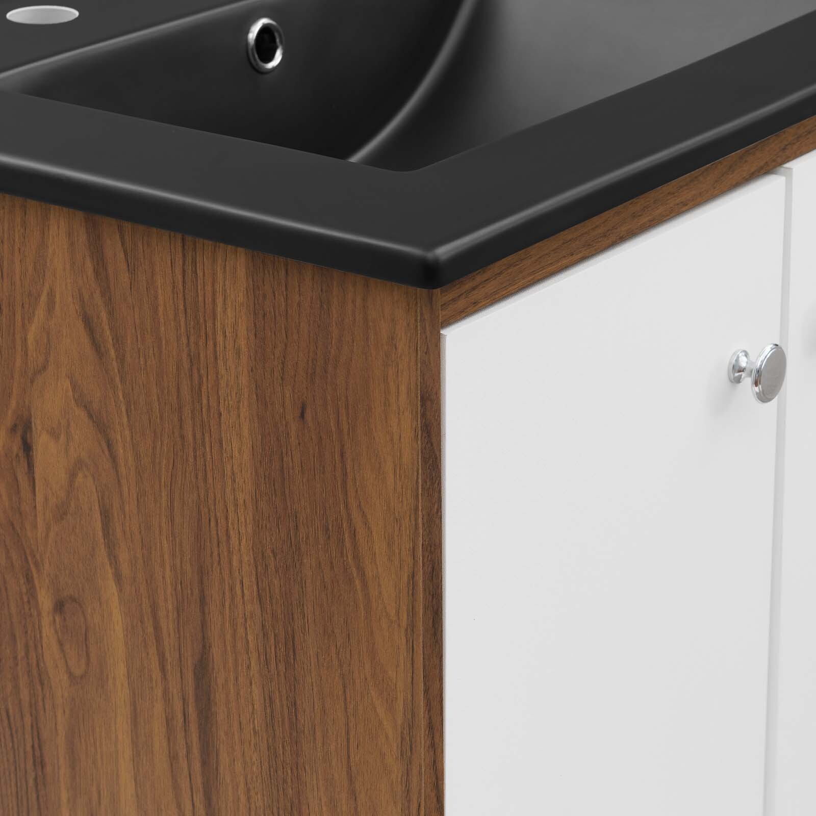 Modway Transmit 24″ Wall-Mount Bathroom Vanity In White Black
