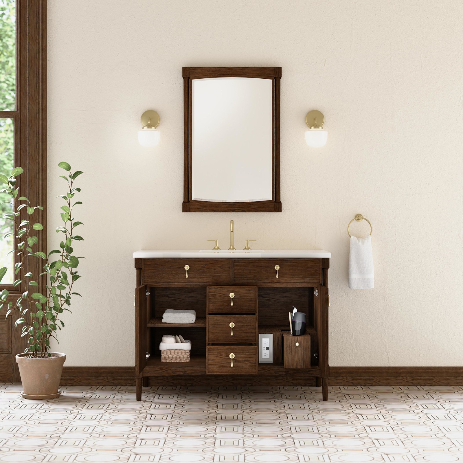 James Martin Vanities D680-V48-3WZ Kinnsden 48″ – Sable Oak