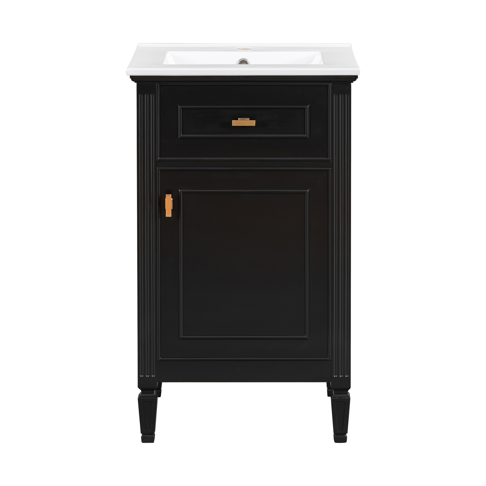 20″ Bathroom Wood Vanity with Ceramic Sink Modern Freestanding Storage Cabinet