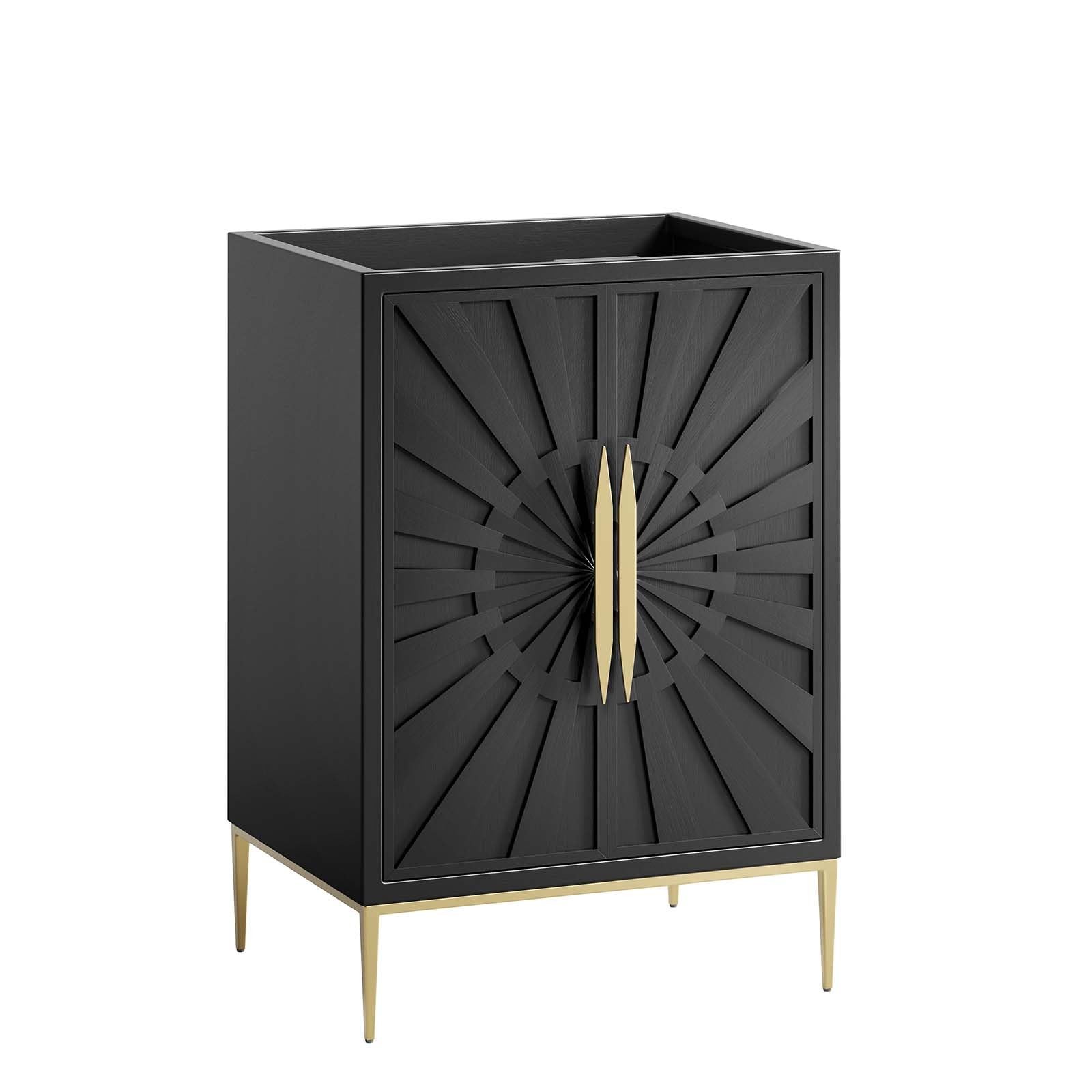Modway Awaken 24″ Solid Wood and MDF Bathroom Vanity Cabinet in Black