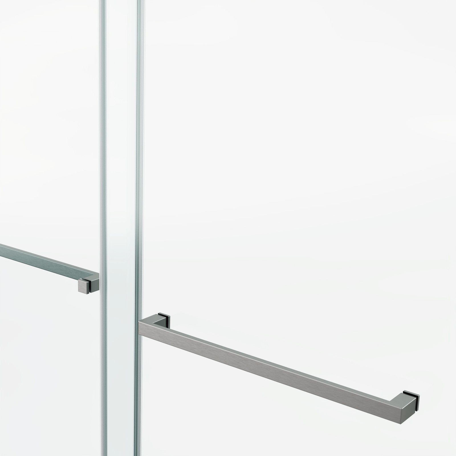 72x60in Frameless Sliding Shower Door, Brushed Nickel, 3/8in Tempered Glass