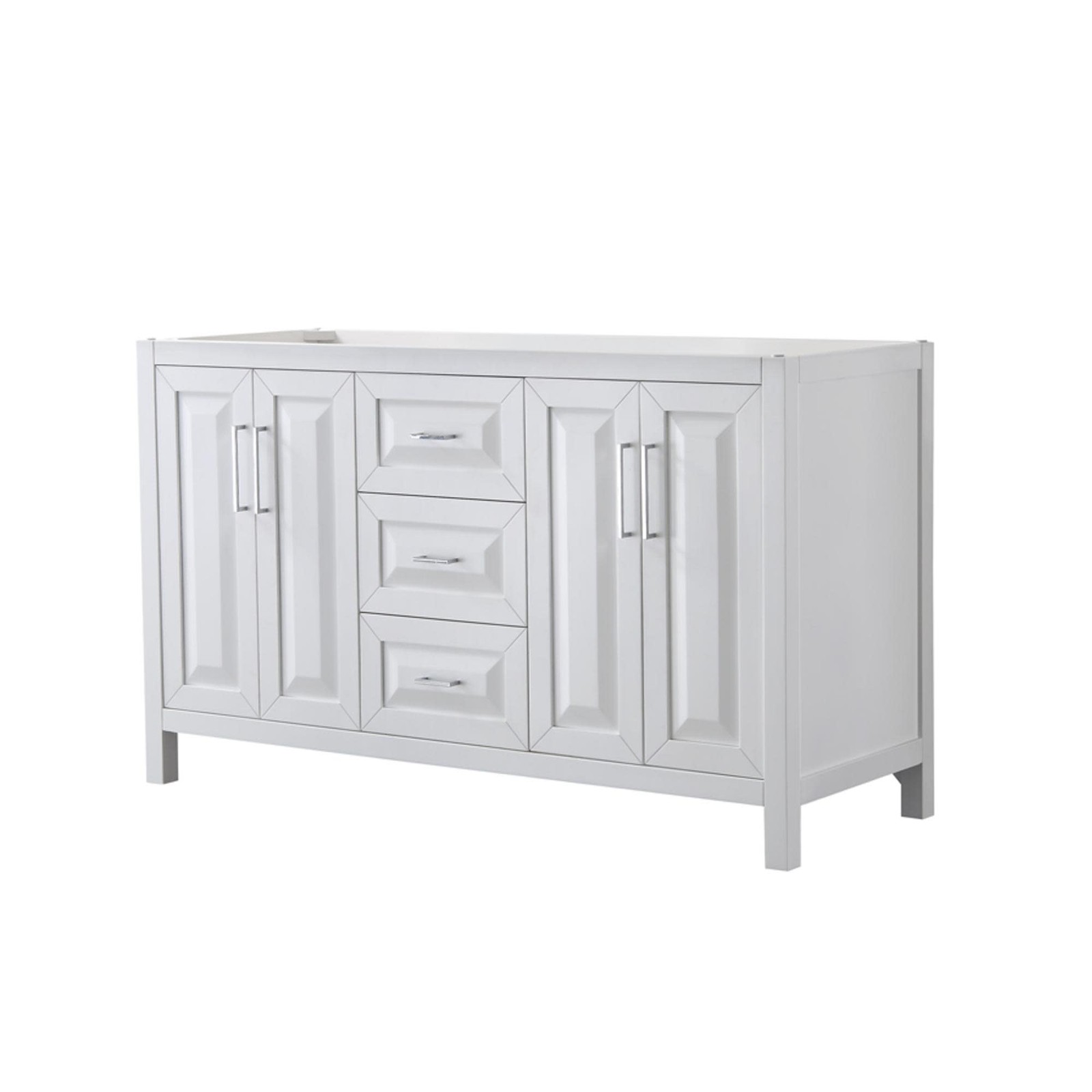Wyndham Collection WCV252560DCXSXXMXX Daria 59″ Double – White / Polished Chrome
