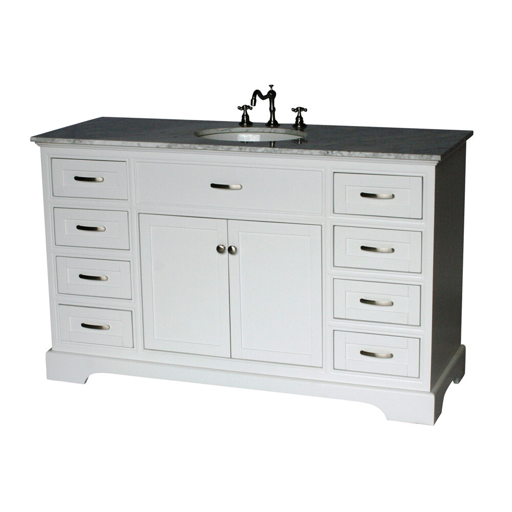 56-Inch Contemporary Style Single Sink Bathroom Vanity Model 2422-56 WK