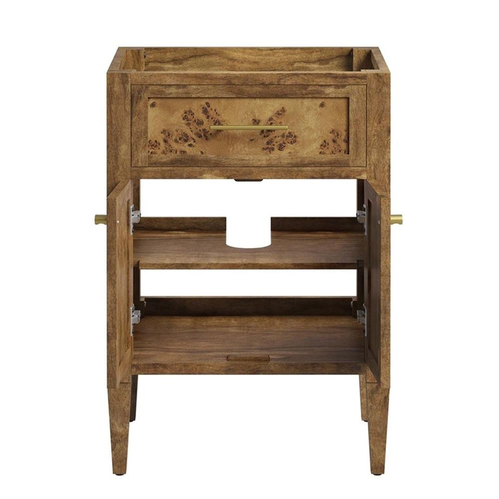 Modway Elysian 24″ Modern Wood Bathroom Vanity in Black and Brown