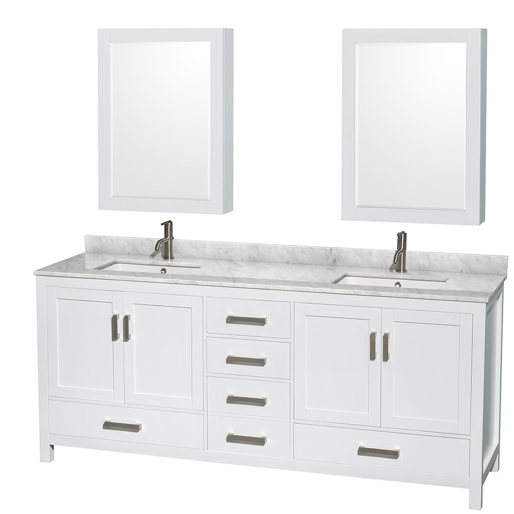 Wyndham Collection WCS141480DUNSMED Sheffield 80″ – Espresso / White Carrara