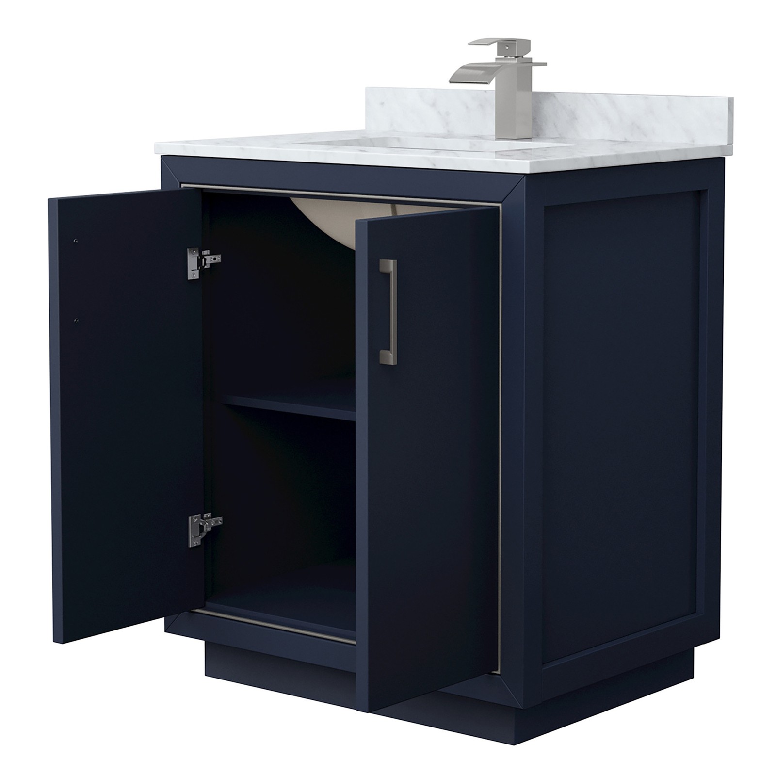 Wyndham Collection WCF1111-30S-NAT-MXX Icon 30″ – Dark Blue / Brushed Nickel