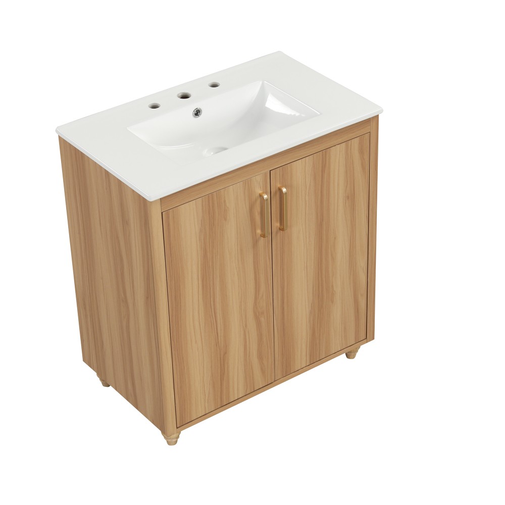 30″ Bathroom Vanity with Sink Combo Multi-functional Bathroom Cabinet with Doors