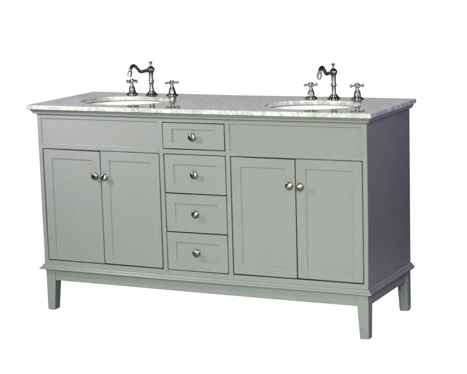 60-Inch Contemporary Style Double Sink Bathroom Vanity Model 301-60 GK