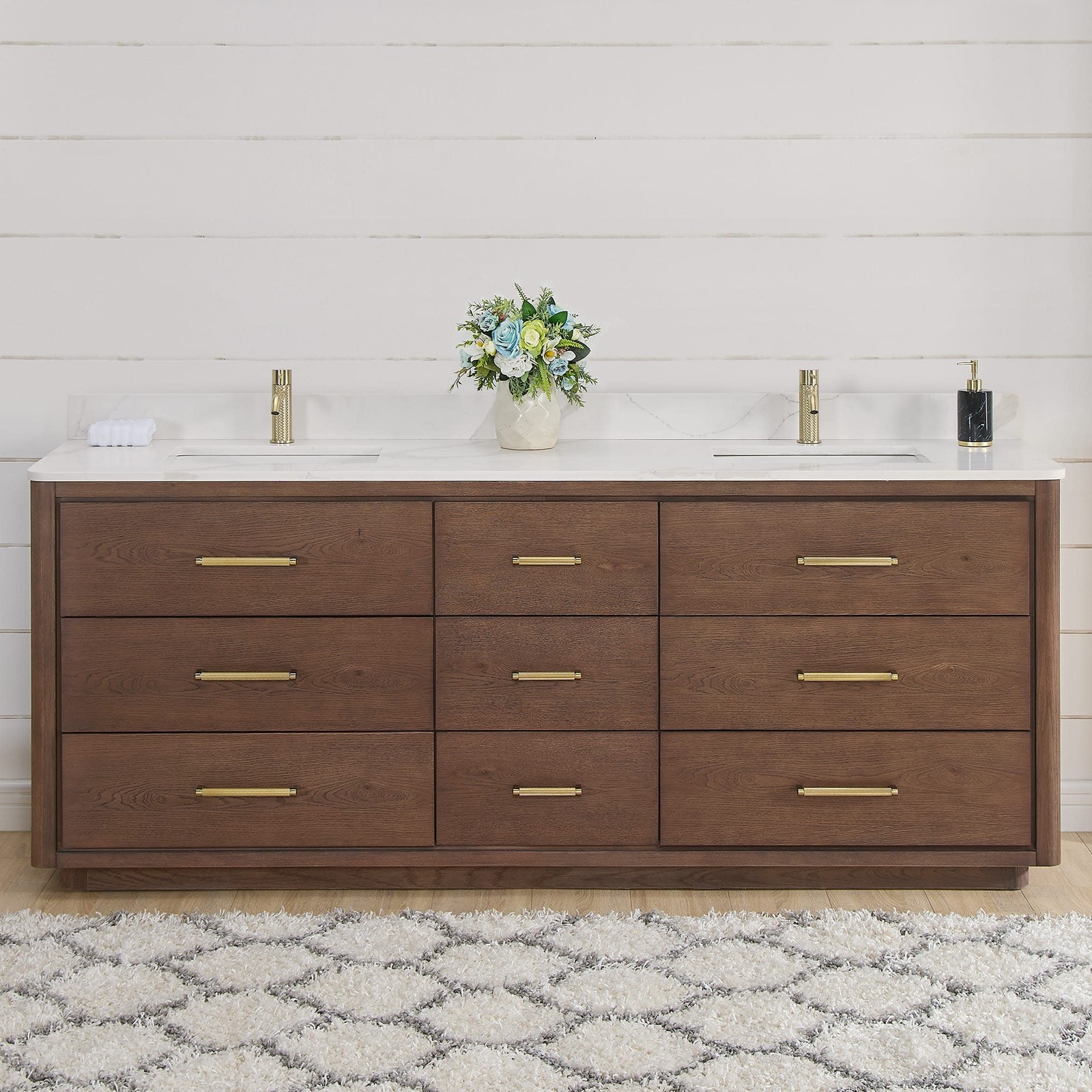 Miseno MV-NM-706584 Porto 84″ – Aged Natural Oak / Fish Maw White