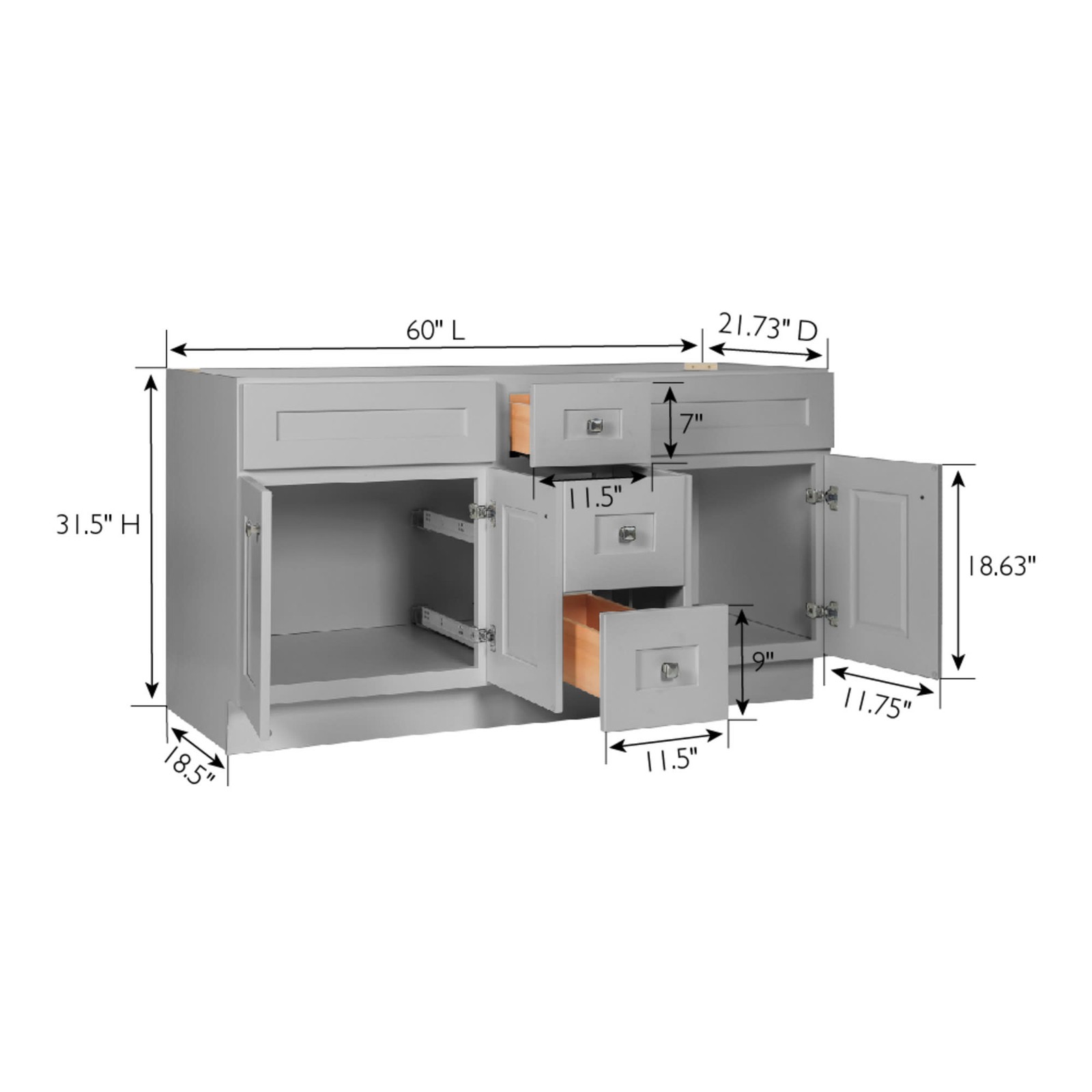Design House 214999 Brookings 60″ Double – Grey