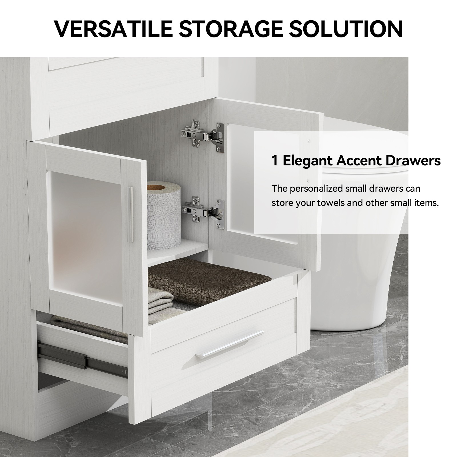 24″Bathroom Vanity All in One, Storage Cabinet, Mirror & Drawers