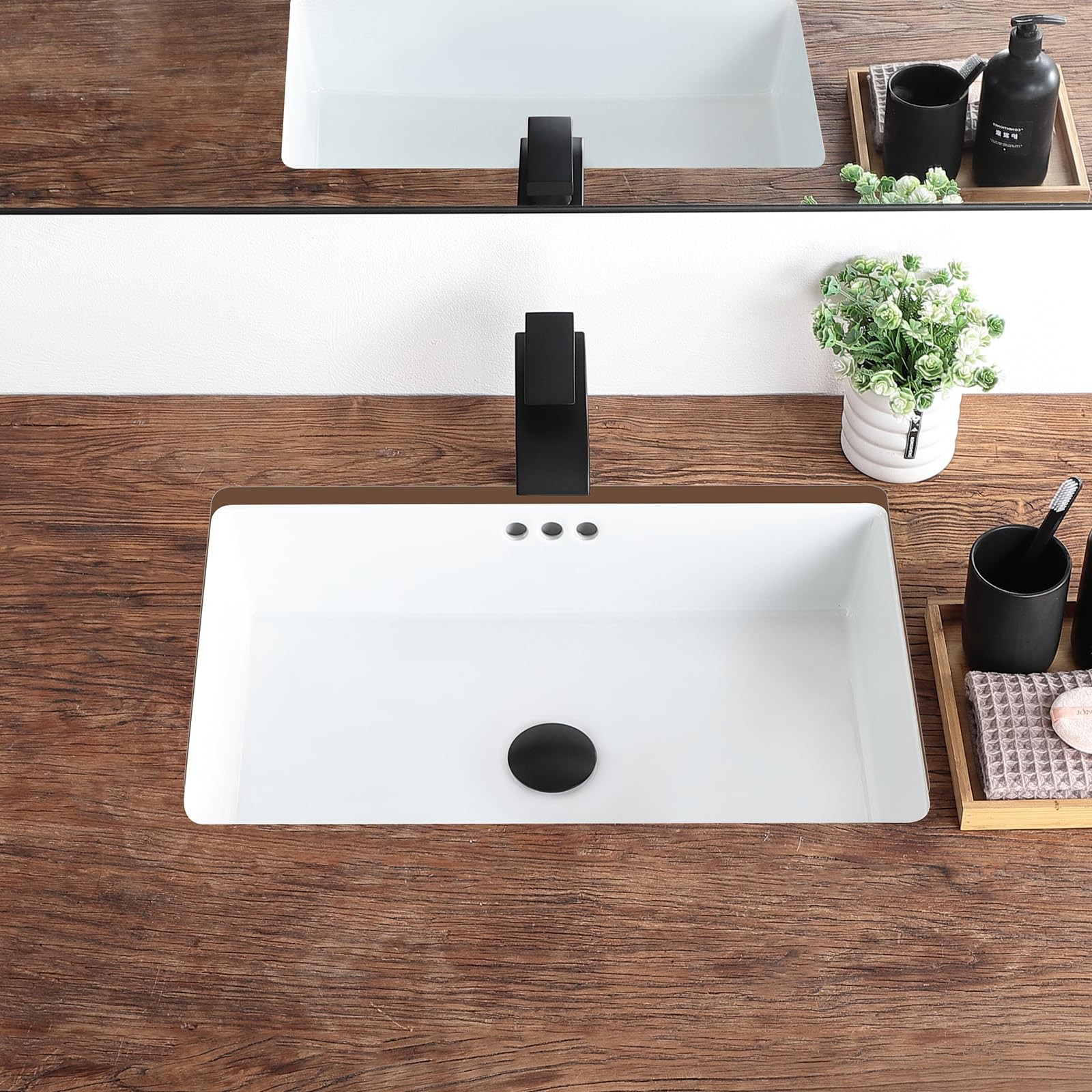22 Inch Undermount Bathroom Sink Rectangular Undermount Sink White Ceramic Un…