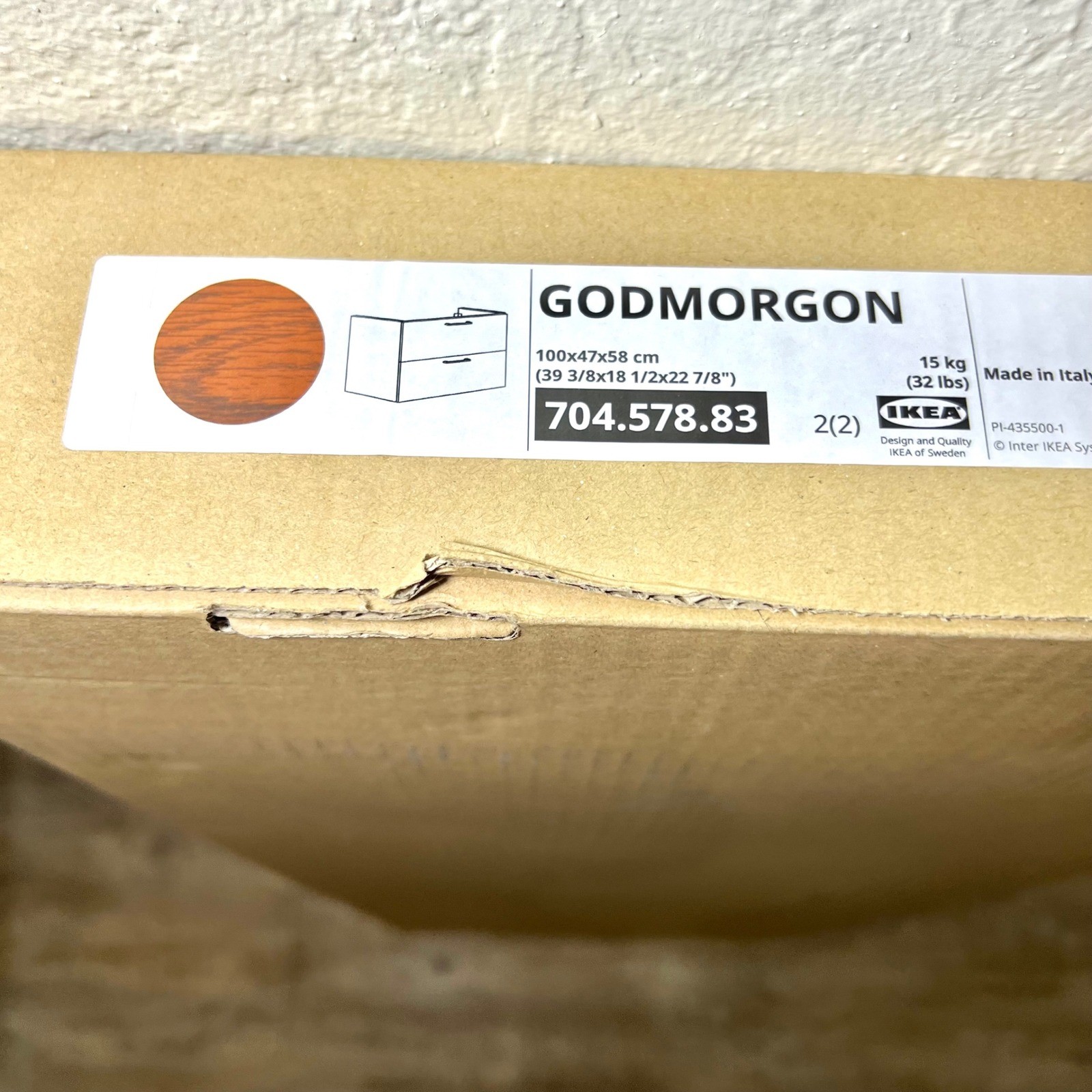 IKEA Brown GODMORGON Bathroom Vanity Cabinet 39 3/8 wide Box 1 and 2 Modern