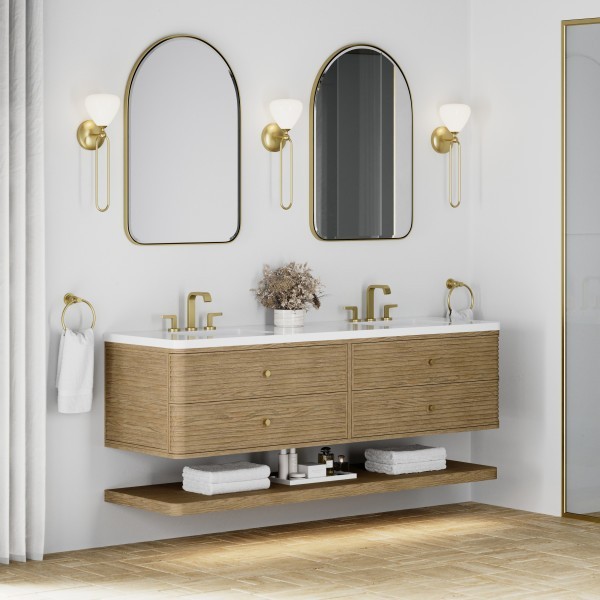 72″ James Martin Allamari D640-V72-DMS-WWZ Double Vanity Cabinet White Zeus Top