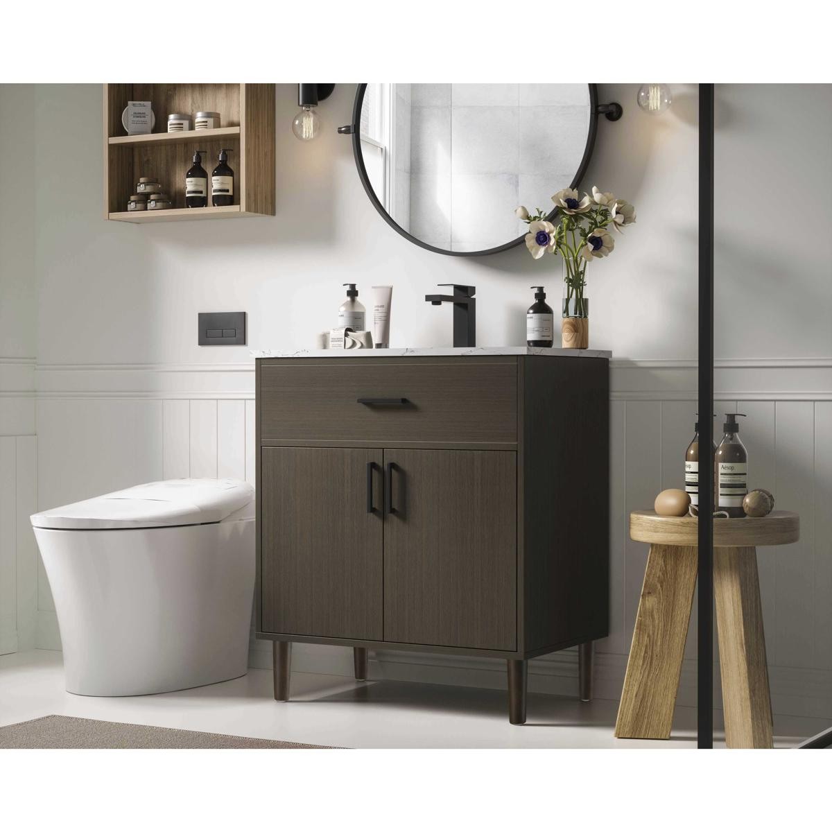 Elegant Lighting VF25030MMB Chandler Vanity Mocha Brown