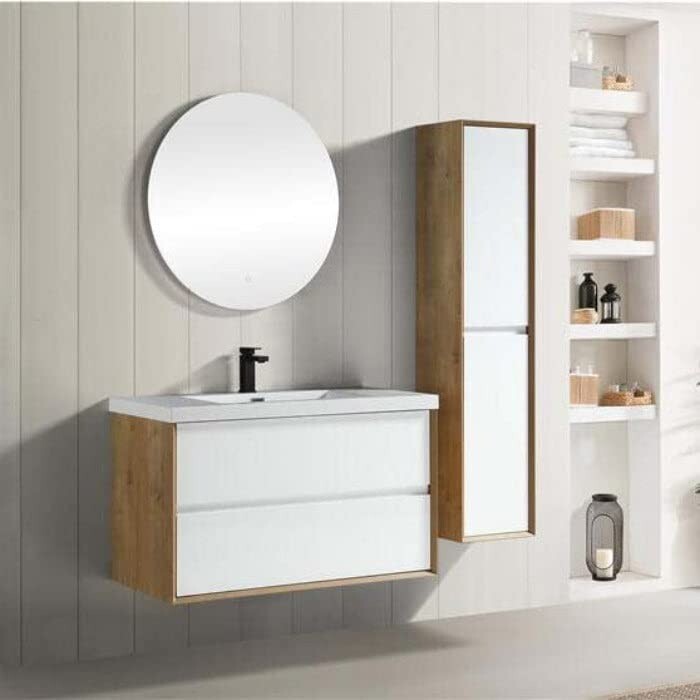 42″ Luxury Wall Mounted Bathroom Vanity Cabinet, Sink Top, Bath Storage Vanity