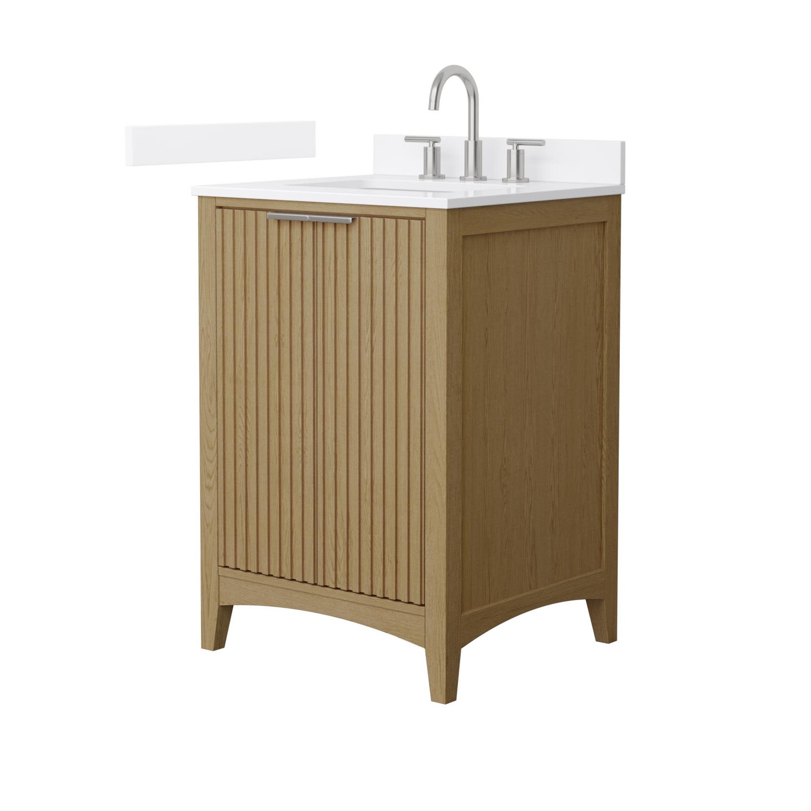 Wyndham Collection WCF9191-24S-QTZ-US3MXX Palmilla 24″ – Natural Oak / White