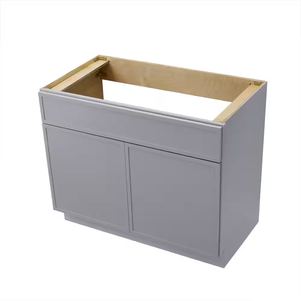 39 In. W X 21 In. D X 32.5 In. H 2-Doors Bath Vanity Cabinet without Top in Gray