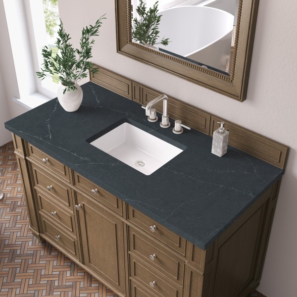 48″ James Martin Bristol 157-V48-SBR-3CSP Vanity Cabinet Charcoal Soapstone Top