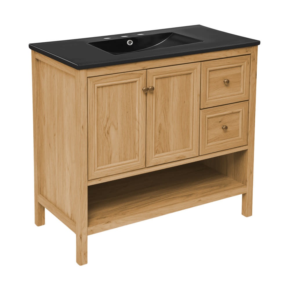 Swiss Madison SM-BV241-3MB Chateau 36″ – Golden Oak / Matte Black