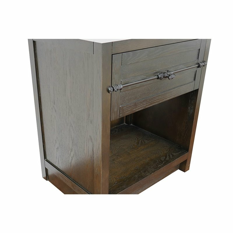 Plantation 30″ Single Solid Wood Vanity in Brown Ash (Cabinet Only)