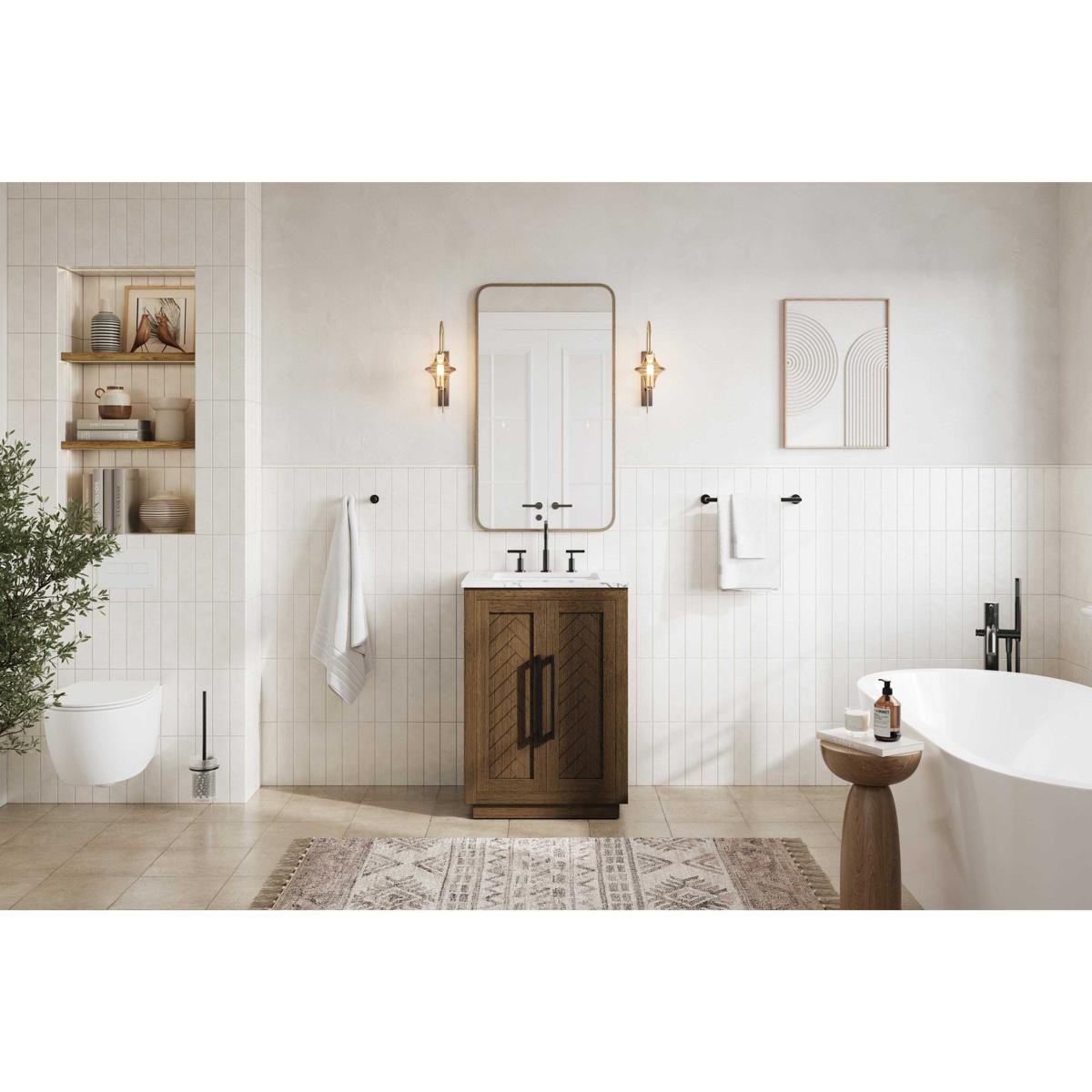 Elegant Lighting VF29024HO Chase 24 X 34 inch Hazel Oak Bathroom Vanity Cabinet