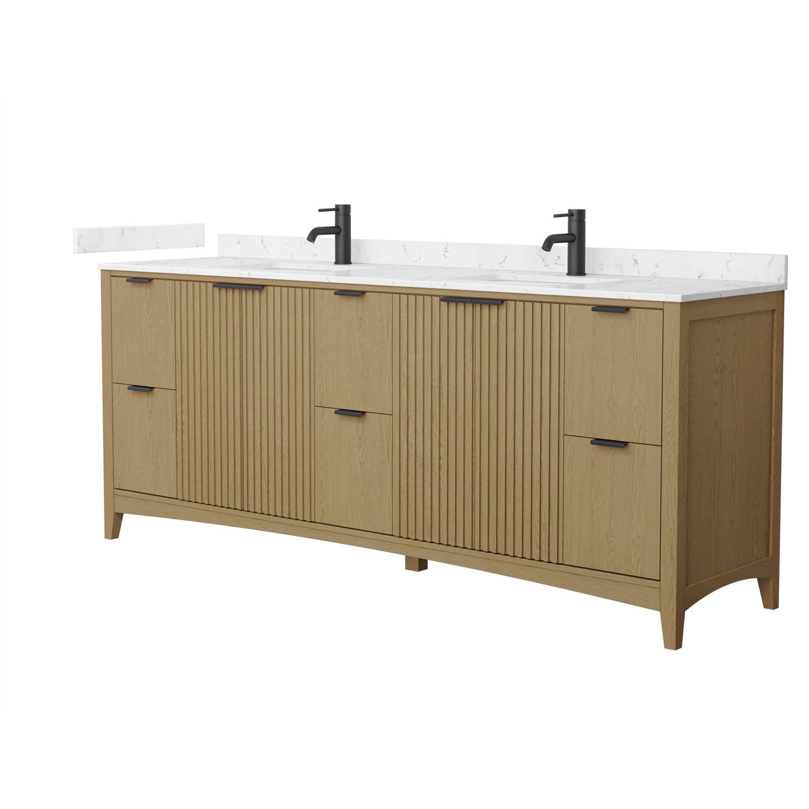 Wyndham Collection WCF9191-84D-VCA-UNSMXX Palmilla 84″ – Natural Oak / Carrara