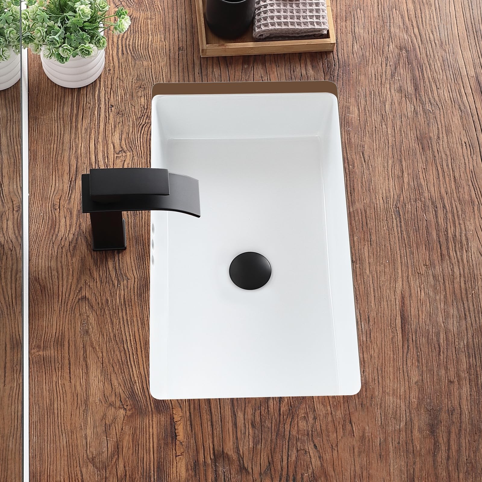 22 Inch Undermount Bathroom Sink Rectangular Undermount Sink White Ceramic Un…