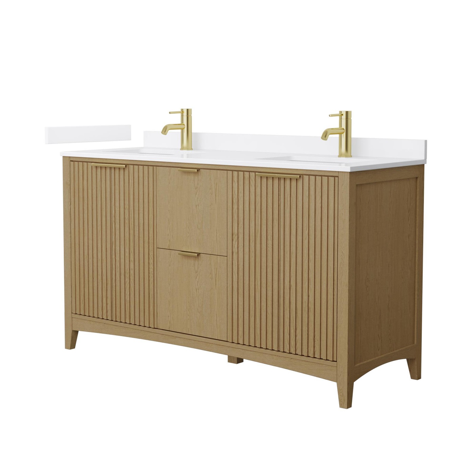 Wyndham Collection WCF9191-60D-VCA-UNSMXX Palmilla 60″ – Natural Oak / White